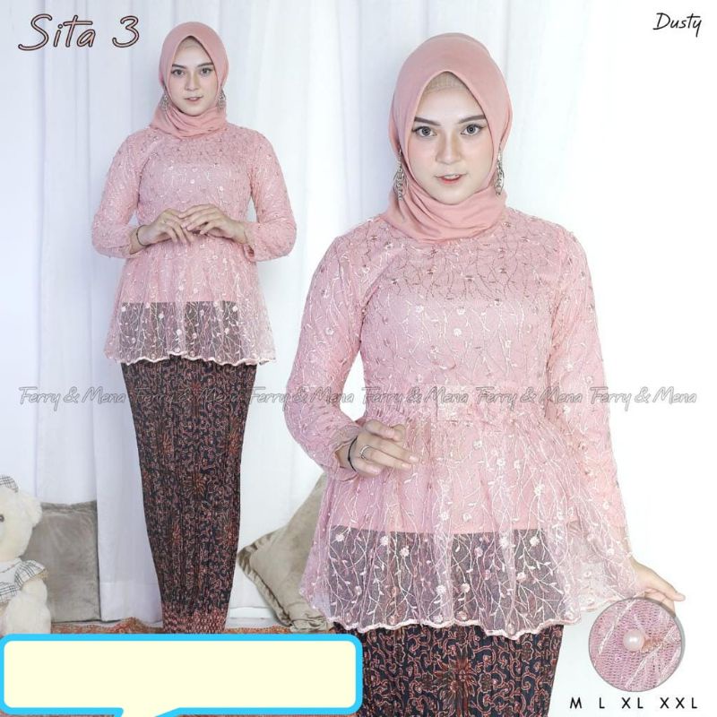 Set Tunik  tulle Modern  Baju Pesta Kutu Baru