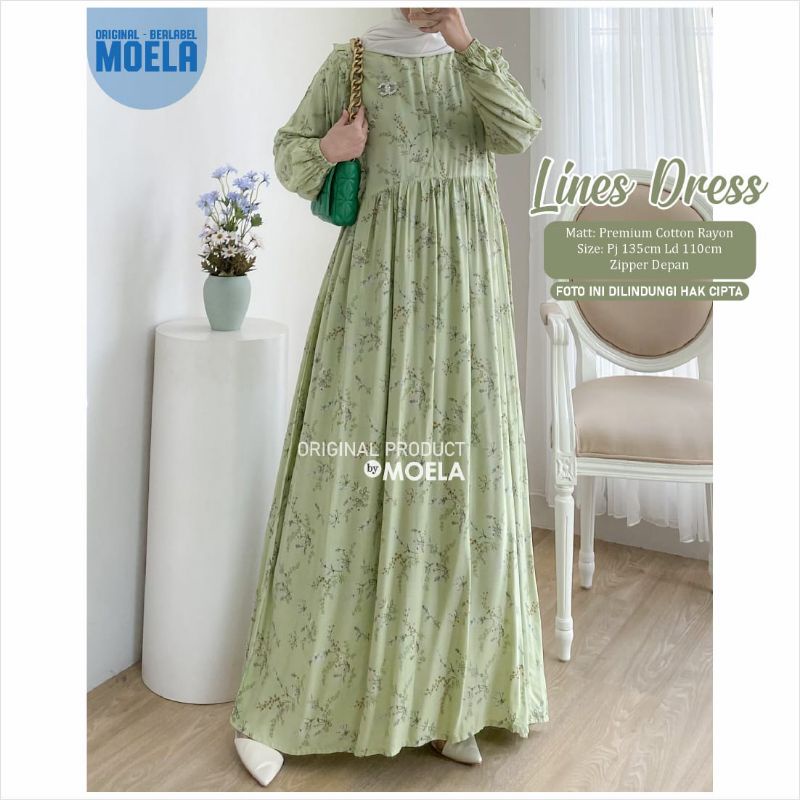 Lines Niora Dress Gamis Jumbo Allsize Busui Premium Catton Rayon Original Ori Moela Berlabel-5