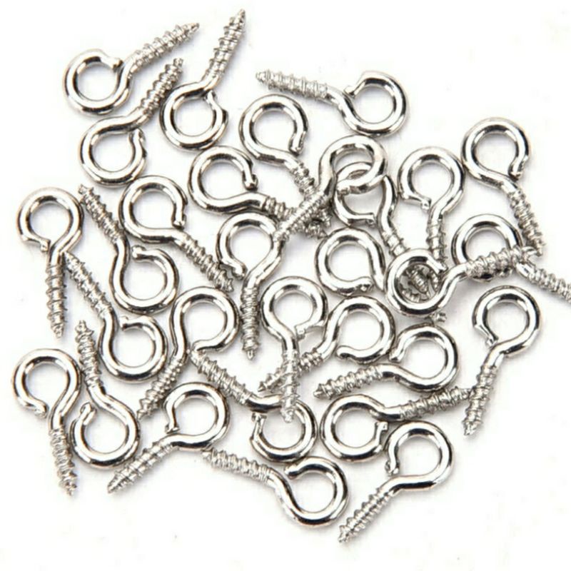 sekrup skrup paku ulir hak mata tutup mini 1 cm eyew screw (100 pcs)