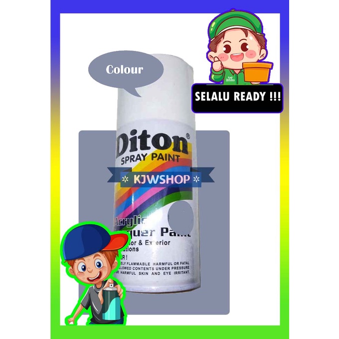 Diton Light Grey 834 Diton Cat Semprot Aerosol Paint 300cc Spray Abu-abu Spet 300 cc Pylox Sepeda Mo