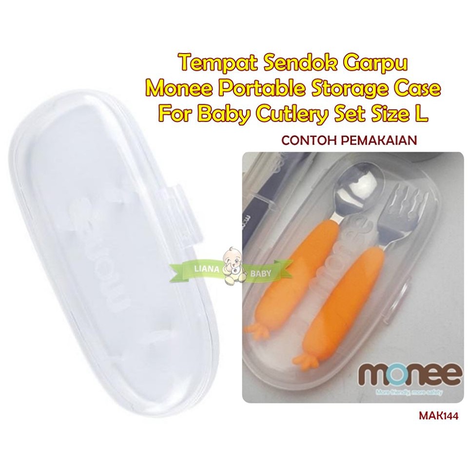 MAK144 TEMPAT SENDOK GARPU MONEE PORTABLE STORAGE CASE BABY CUTLERY SET SIZE L 160126