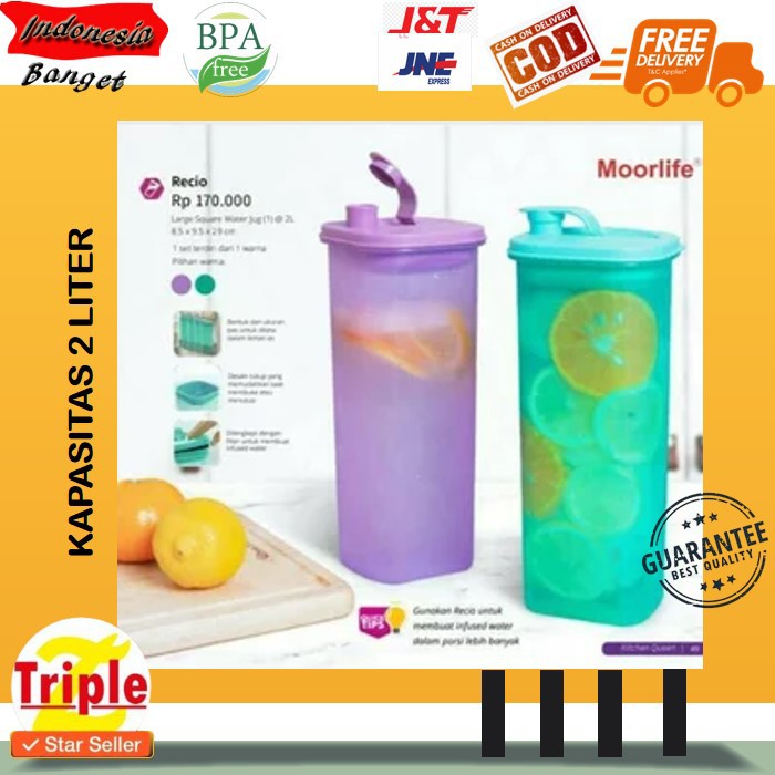 BOTOL MINUM 2 LITER PLASTIK RECIO MOORLIFE