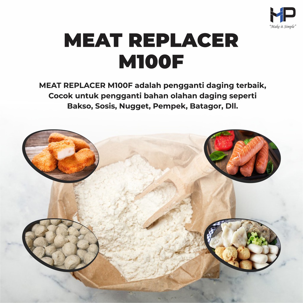 Meat Replacer M100F - Pengganti daging terbaik untuk hemat dan mengurangi pemakaian daging (400g) | Daging vegetarian | Tidak sama dengan TVP