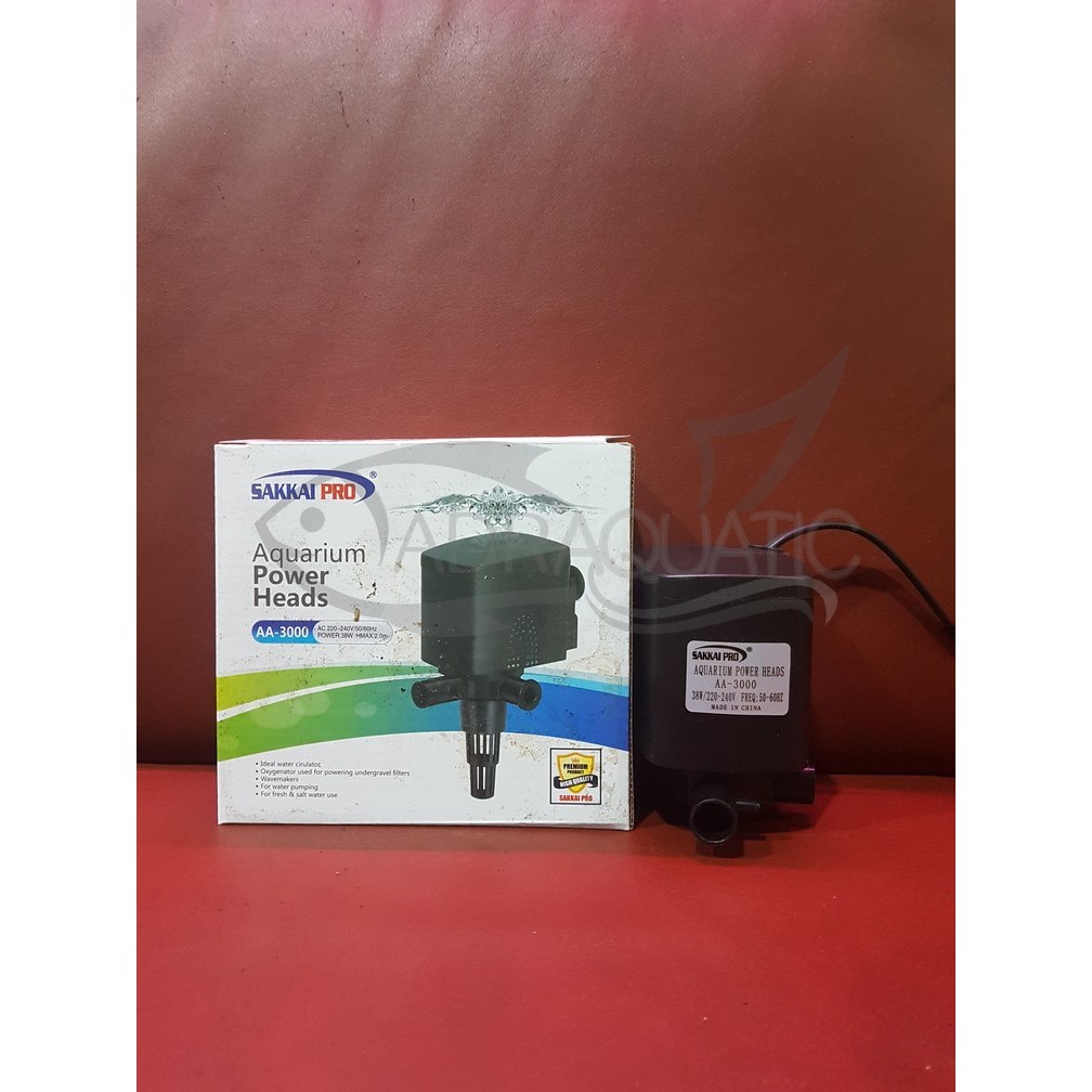SAKKAI PRO AA-3000 AQUARIUM POWER HEAD POMPA AIR CELUP  