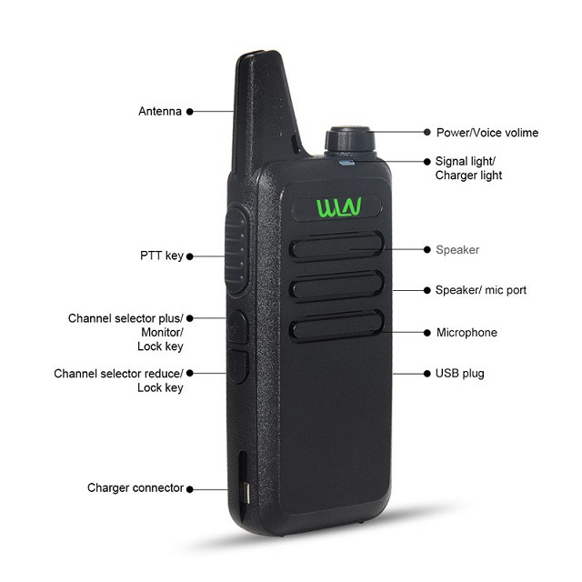 HT Satuan Walkie Talkie WLN Two-Way Radio - Hitam ( KD-C1 )