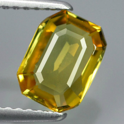 EMIL Certified VSI 1.41ct 7.8x5.8x2.6mm Unheated Untreated Natural Octagon Greenish Yellow Sapphire