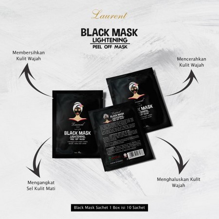 Laurent black mask satuan peel off mask