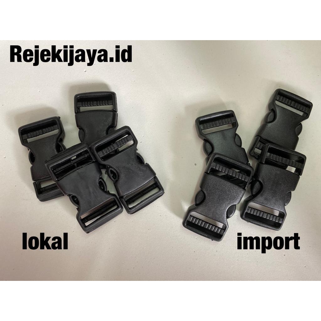BUCKLE PLASTIK HITAM 2.5 cm / KUNCI SODOK 2.5 cm /KEPALA GESPER 2.5 cm