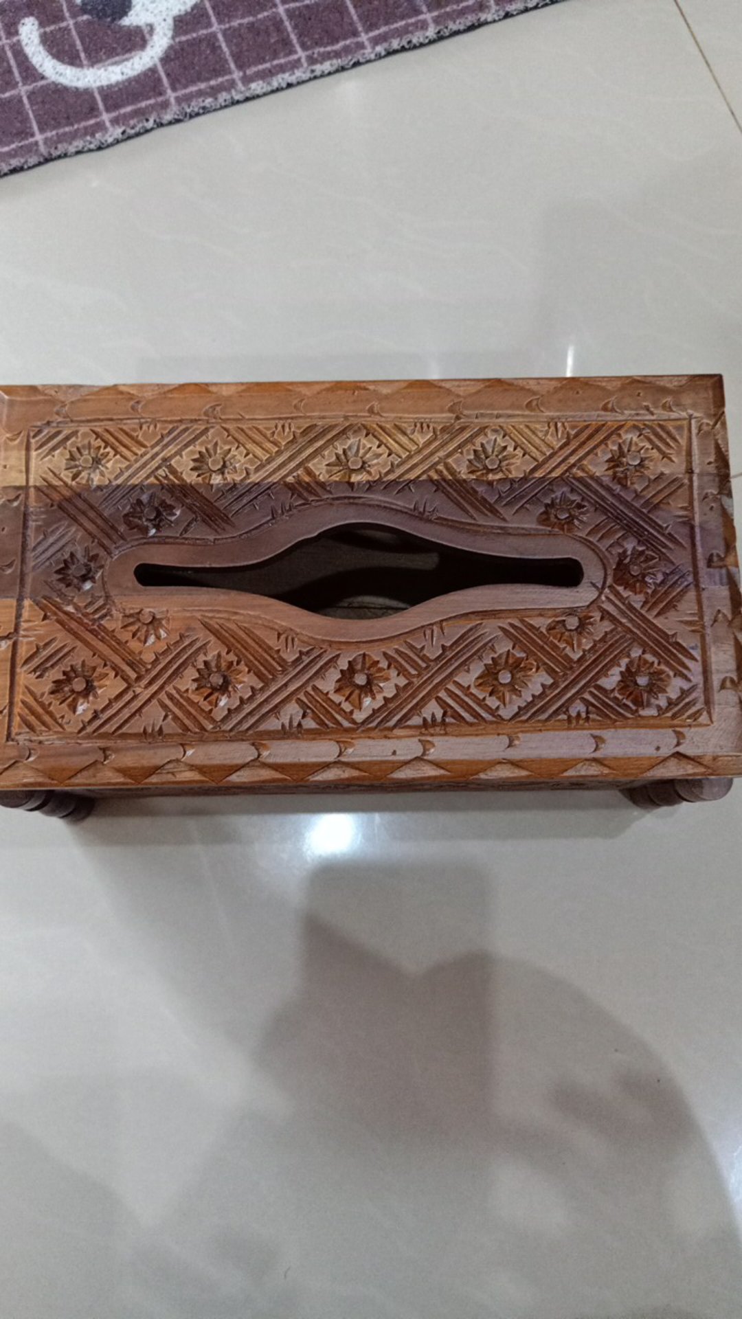 Kotak Tisu Ukir Batik Kayu Jati