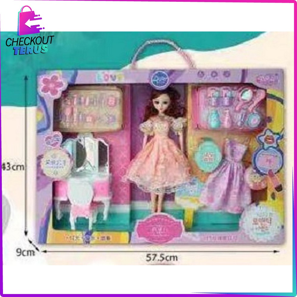 CT M164 Mainan Boneka Princess Set Meja Kaca Rias Anak Putri Anak Boneka Anak Perempuan Mainan Makeup