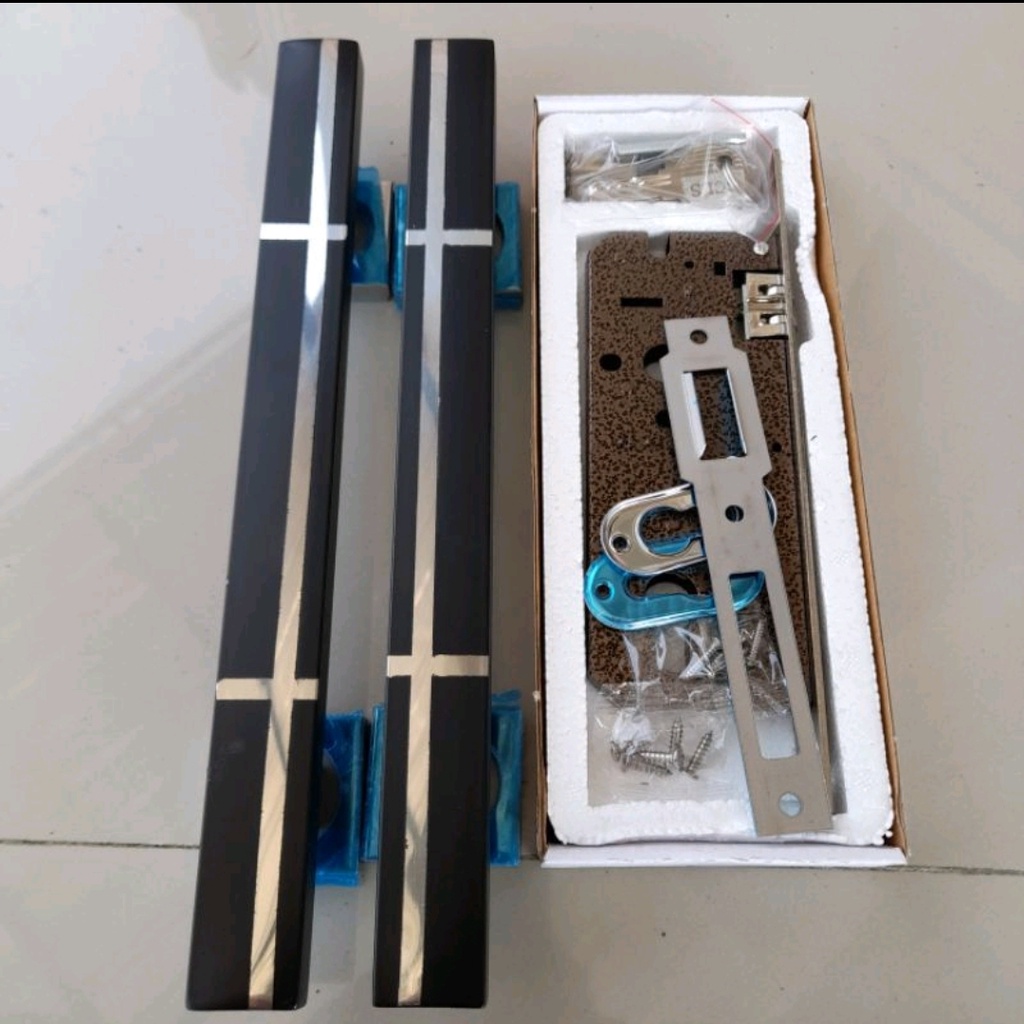 1 set handle pintu rumah 45cm gagang tarikan pintu stainles  pegangan pintu minimalis handle pintu kuputarung gagang pintu 2