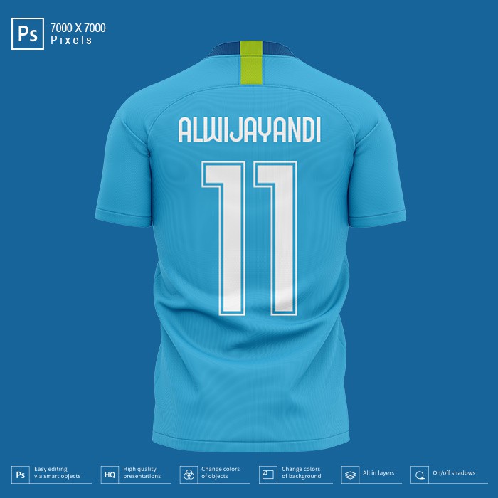 MOCKUP JERSEY BOLA/FUTSAL NIKE MURAH - RESOLUSI 7000X7000 Pixels (BACK)