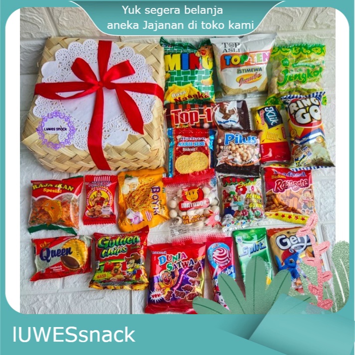 

Hampers murah isi 20jajanan jadul-snack box-kado box-hampers box-gift box-makanan ringan