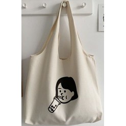 NEW Totebag Vintage Populer Tas Tote BIG Bahan Kanvas-DRINK