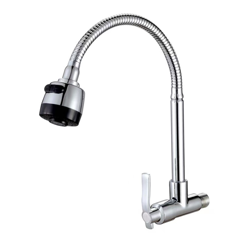 Kran Keran Air Angsa Fleksibel Wastafel Tembok Sink Minimalis Premium Stainless Kuningan Cuci Piring horizontal129320