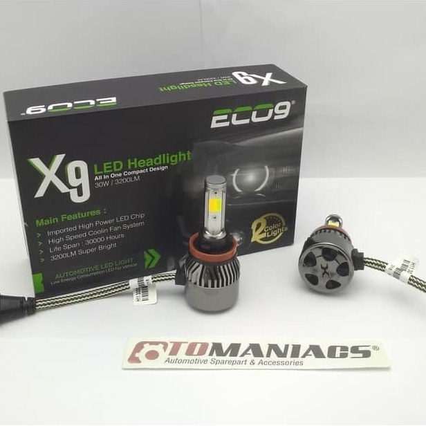 LAMPU MOBIL LED H7 ECO9 30W X9 3WARNA