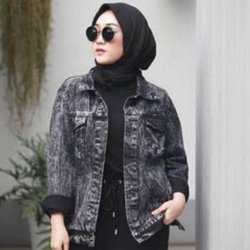 Promo bayar ditempat / COD jaket jeans oversize wanita jaket denim jaket jumbo