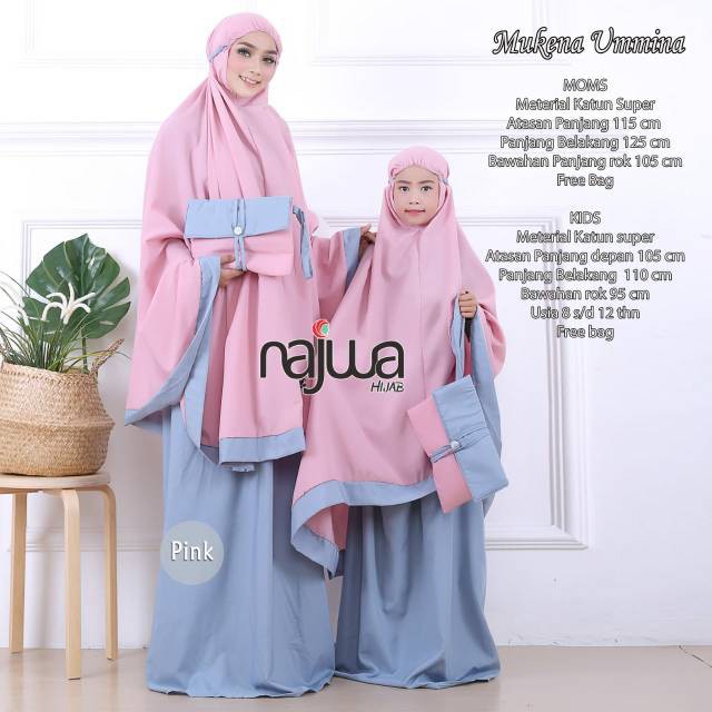 Mukena Umina Couple Ibu dan Anak Original Najwa 2704