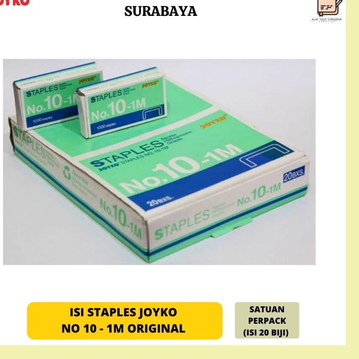

Special - ISI REFILL STAPLES / STAPLER JOYKO NO 10 - 1M ORIGINAL 100% KECIL 20 PCS