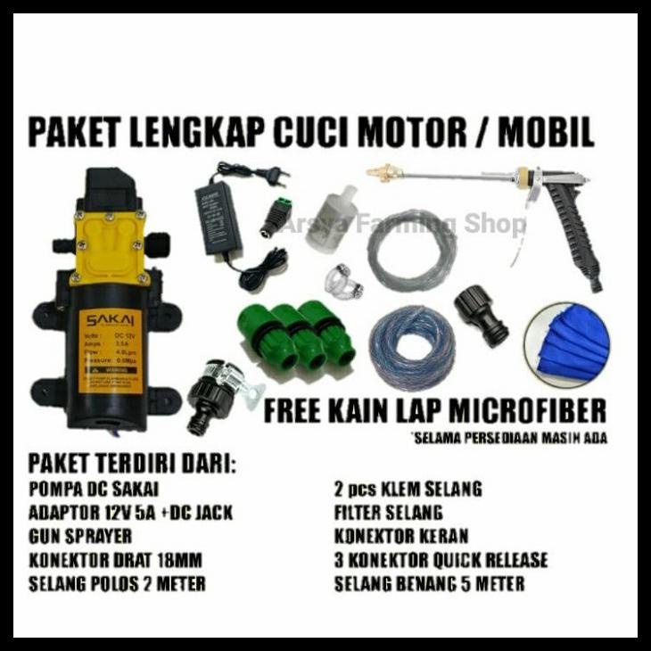 Paket Set Cuci Motor / Mobil Dengan Gun Sprayer