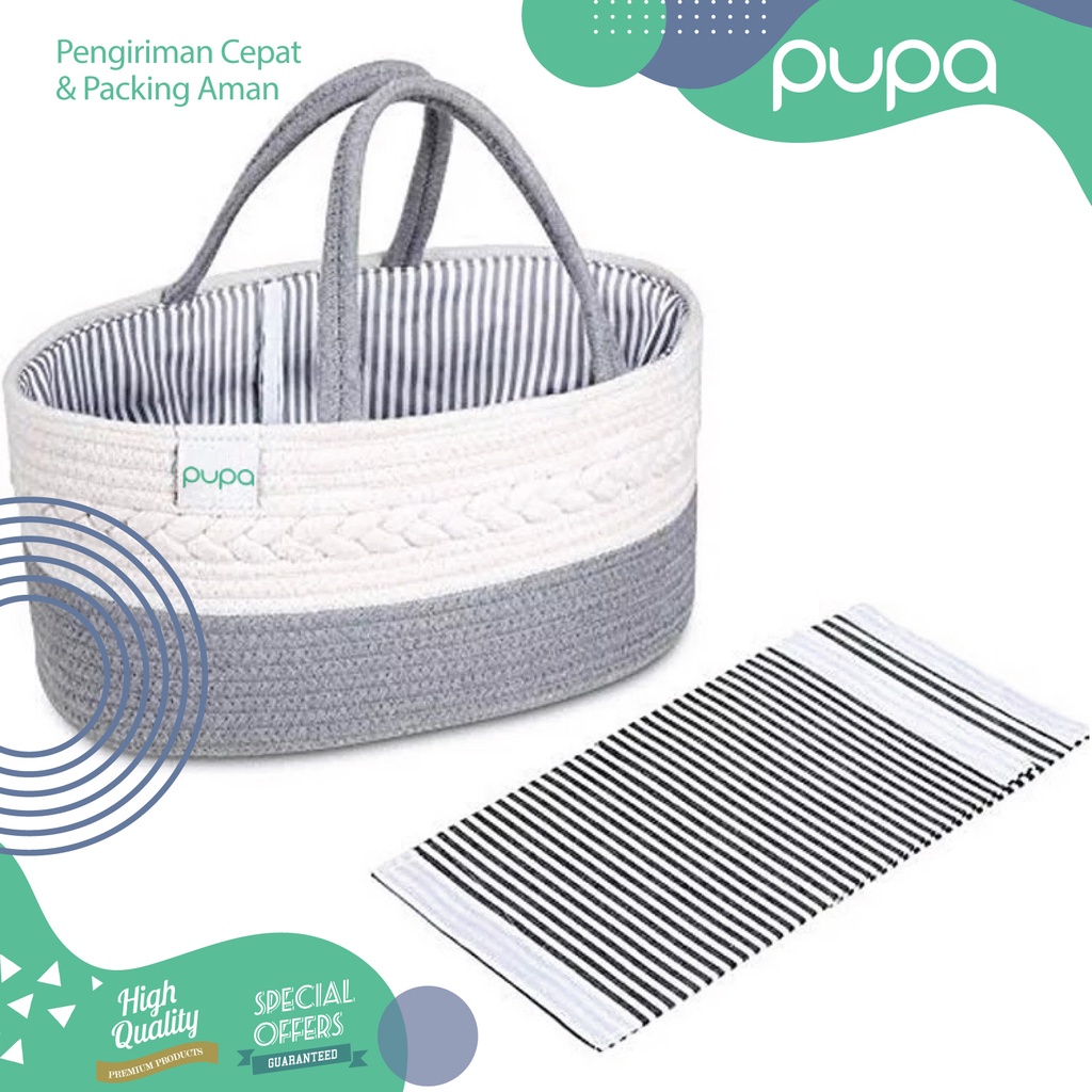 Caddy Bag ROPE Multipurpose Diaper Organizer Bag Canvas Tas Bayi Baby PUPA