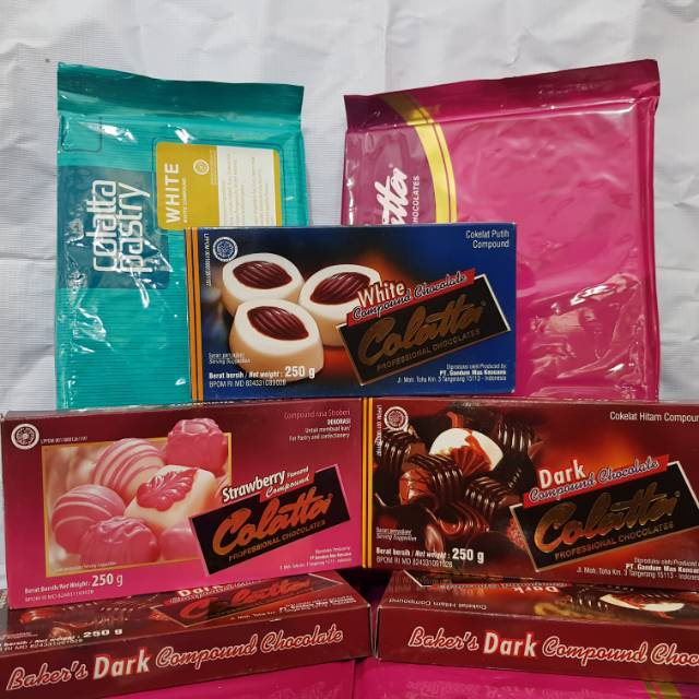 

coklat batangan collata, galetto, virgo, diana, choco 168, chockey 250gr