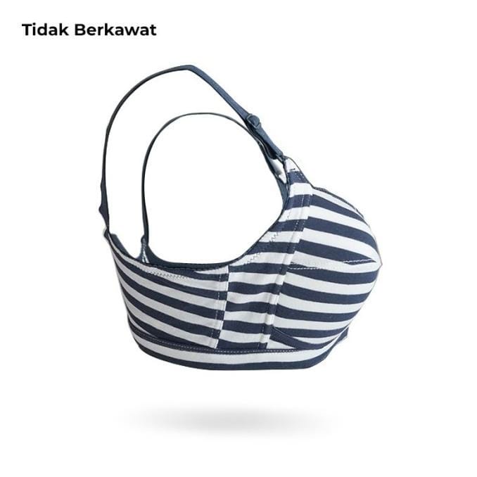 Mooimom Stripe Front Buckle Maternity &amp; Nursing Bra (B13302) EZ, WN - Bra Hamil Menyusui