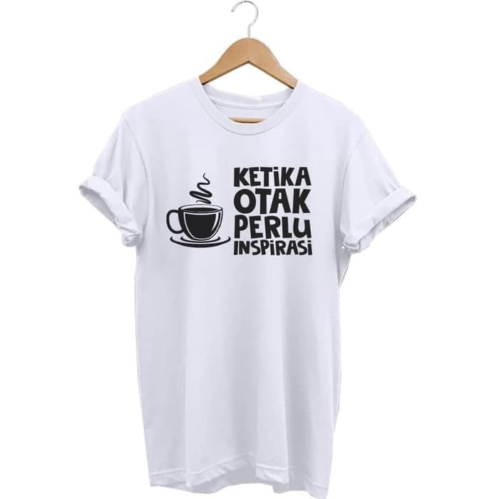 Fashion Kaos Kata Distro Premium Kopi - Putih, S