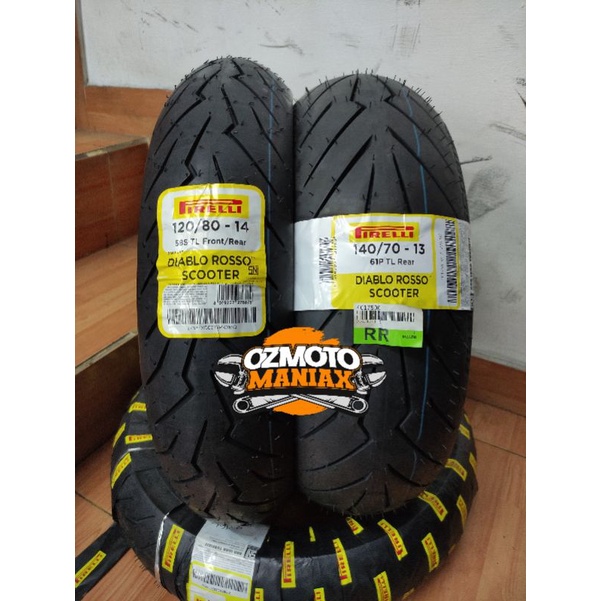 Paket Ban Pirelli ADV & PCX 160 Diablo Rosso Scooter 120/80-14 & 140/70-13