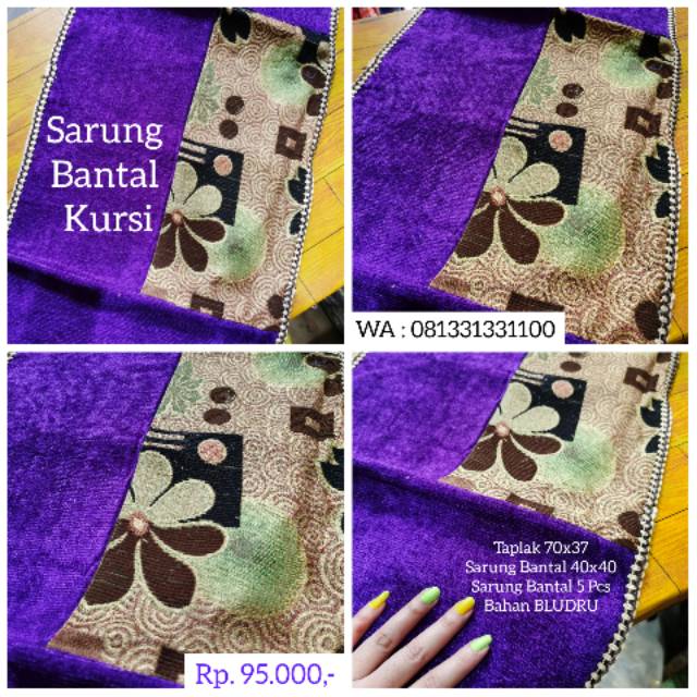 SBK SARUNG BANTAL KURSI BAHAN BLUDRU