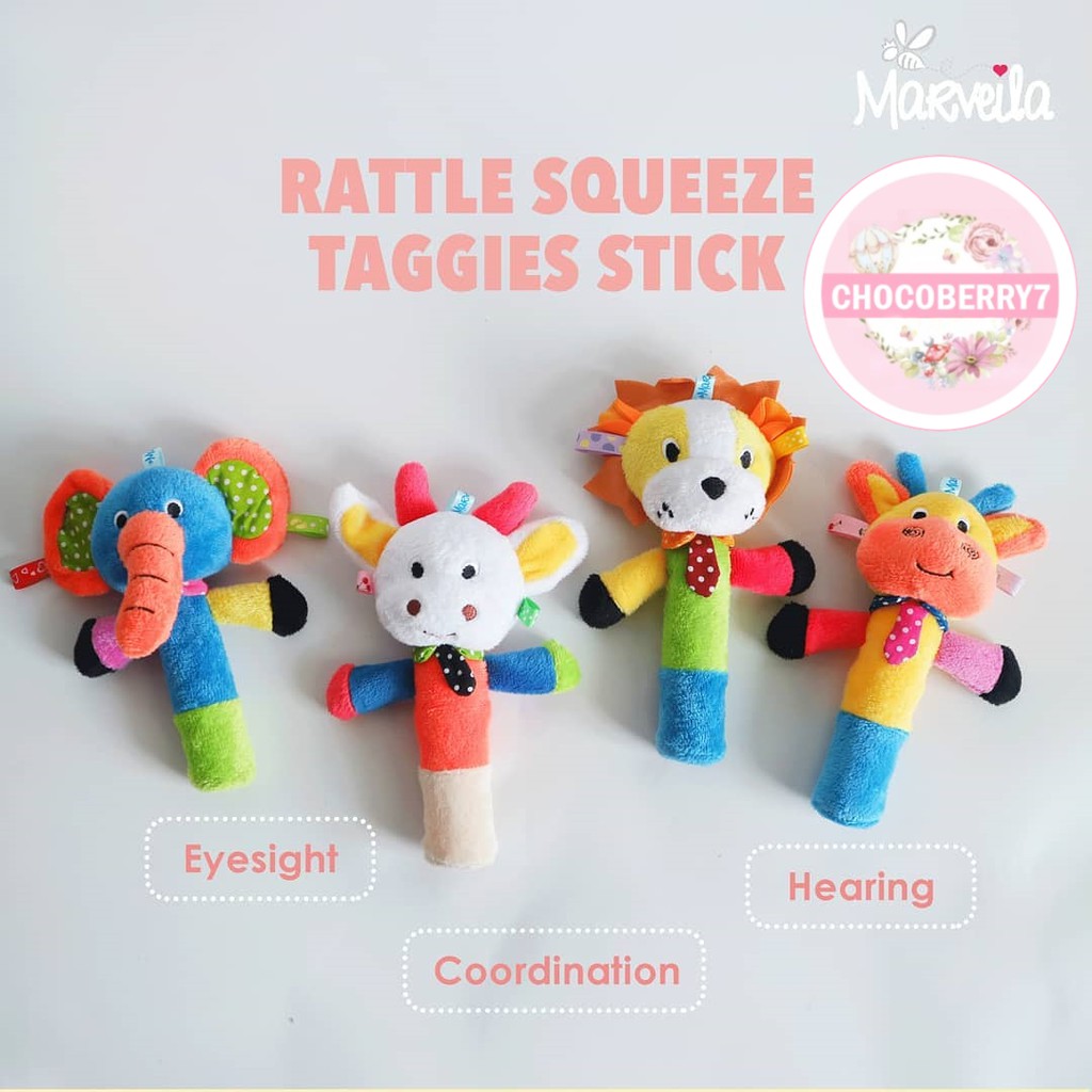 Marveila Rattle Squeeze Stick Taggies Mainan Tangan Bayi Baby Rattles