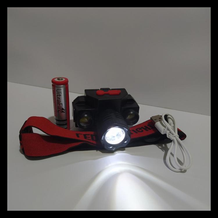 SENTER KEPALA LED 3MATA / SENTER KEPALA CAS / HEADLAMP LED CHARGER KX -1805 Mini PAKET KOMPLIT