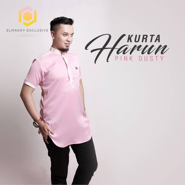 KURTA HARUN PINK DUSTY BY ELMAKKY EXCLUSIVE | KURTA GAMIS EL MAKKY EXCLUSIVE