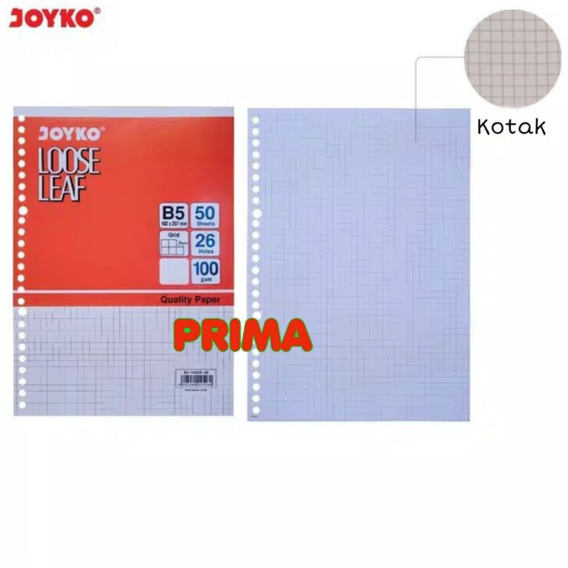 

LOOSE LEAF B5 GRID JOYKO isi 50 lembar