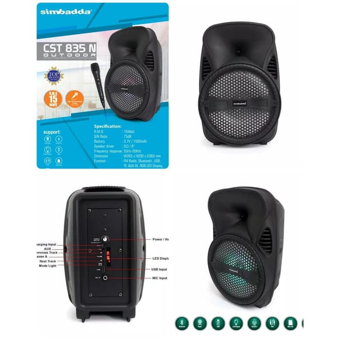 Speaker Bluetooth Portable Simbadda CST 835N new suara mantap original