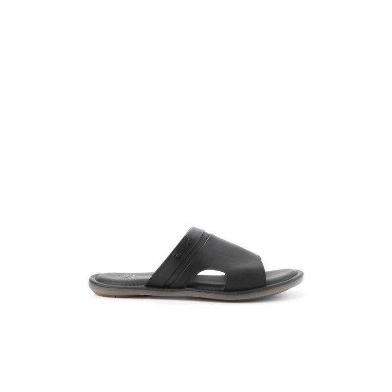 SANDAL SLIDE KULIT HUSH PUPPIES PRIA ORIGINAL CASUAL ASLI HITAM HM28