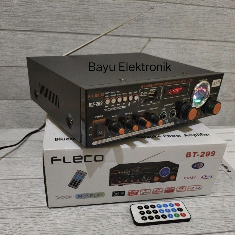 Power Amplifier Subwoofer Fleco BT-299 Original Amplifier Bluetooth Stereo Karaoke Mp3 Player Radio