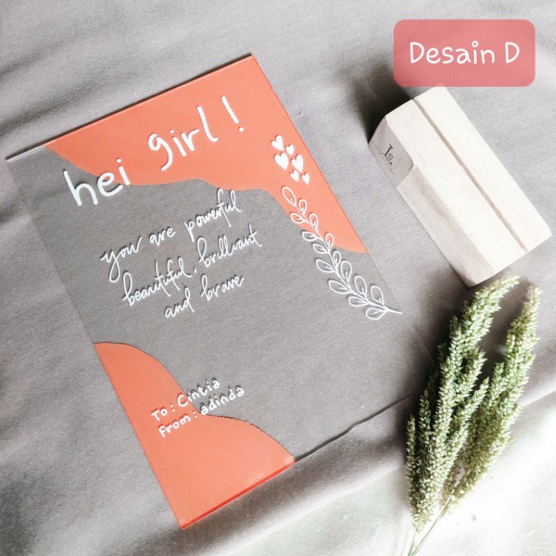 AKRILIK CUSTOM LETTERING KADO HAMPERS GIFT BOX (desain D)