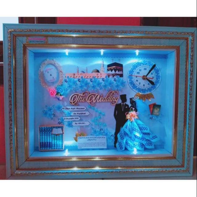 Mahar pernikahan/mahar mas kawin/mahar siluet/mahar unik/mahar lampu led/mahar jam