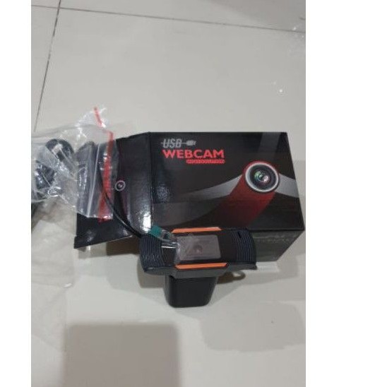 Kamera Webcam USB dengan Microphone untuk PC / Komputer orange hitam 1080