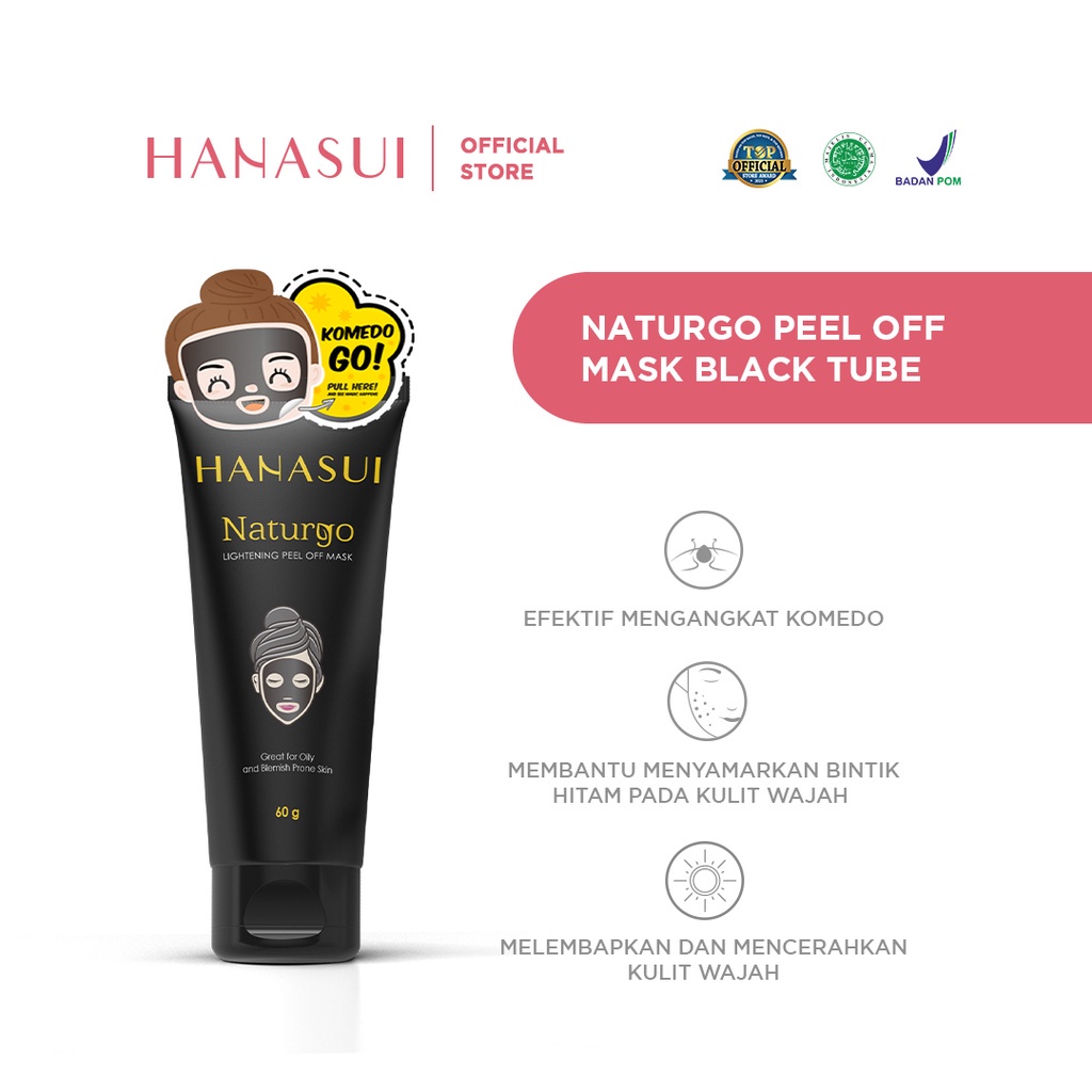 Paket Hanasui Peel Off Mask 2in1/Masker Hanasui Naturgo Hitam+Kuas Masker Silikon/FREE KUAS MASKER/NATURGO TUBE HANASUI/COD
