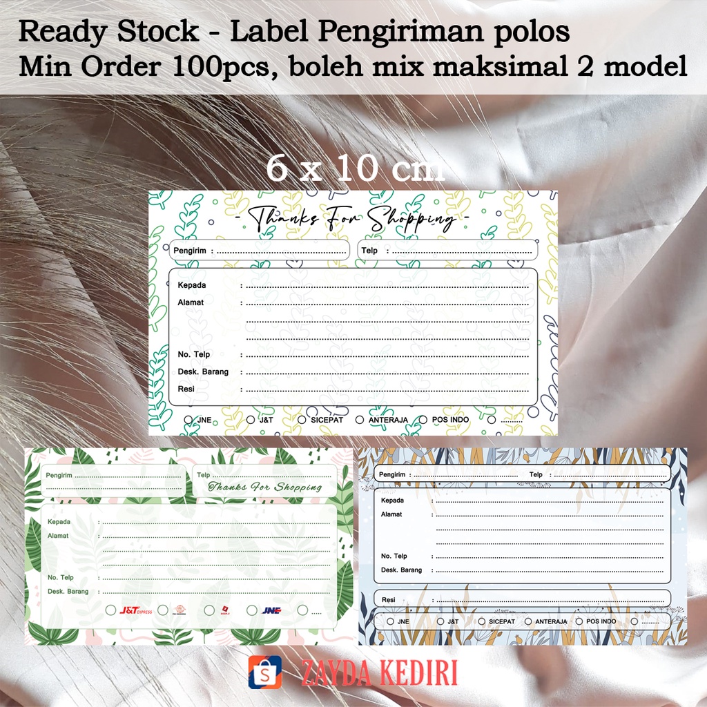 

[Min 100pcs] Ready Label Pengiriman Polos/Label Pengiriman Olshop