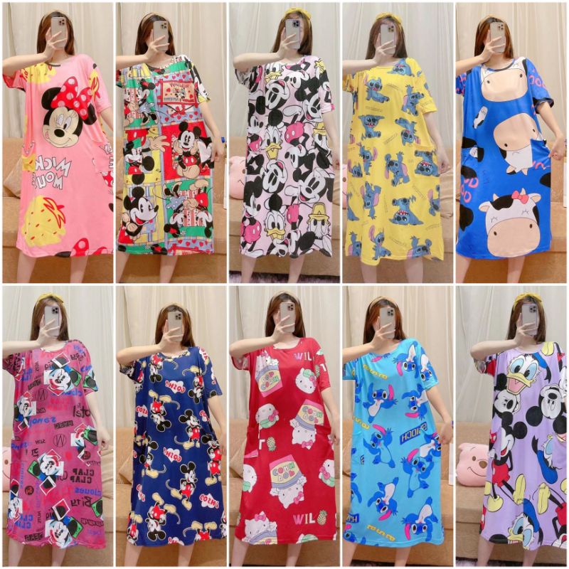 New Daster Jumbo Import/ Baju Tidur Wanita Murah / Daster Wanita Jumbo Import C08-A,B,C