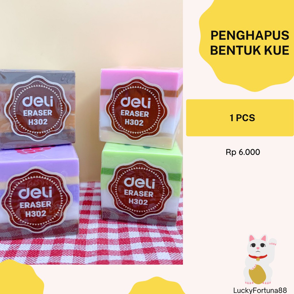 

[LuckyFortuna88] Penghapus Pensil Satuan Penghapus Mini Model Kue eraser Deli Eraser H302 Penghapus Pencil 2b Penghapus pensil 2b Eraser pencil 2b Termurah Jakarta Cod
