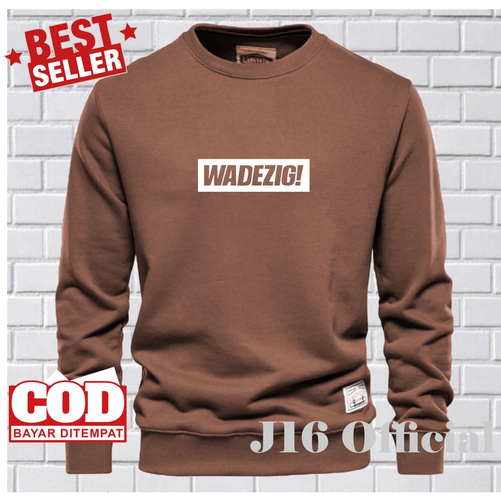 WDZG Crewneck Sweater Distro Pria Bahan Fleece Tebal Premium