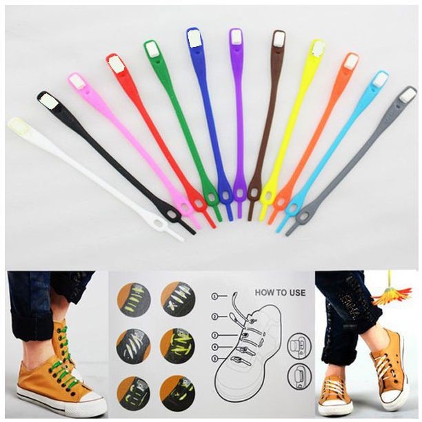 Tali Sepatu SIlikon Silicone Shoelaces V Tie FS0026