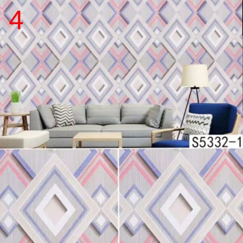 Cod Wall Paper S5332 1 Wallstiker Wallpaper Dinding Sticker Motif Zigzag Shopee Indonesia