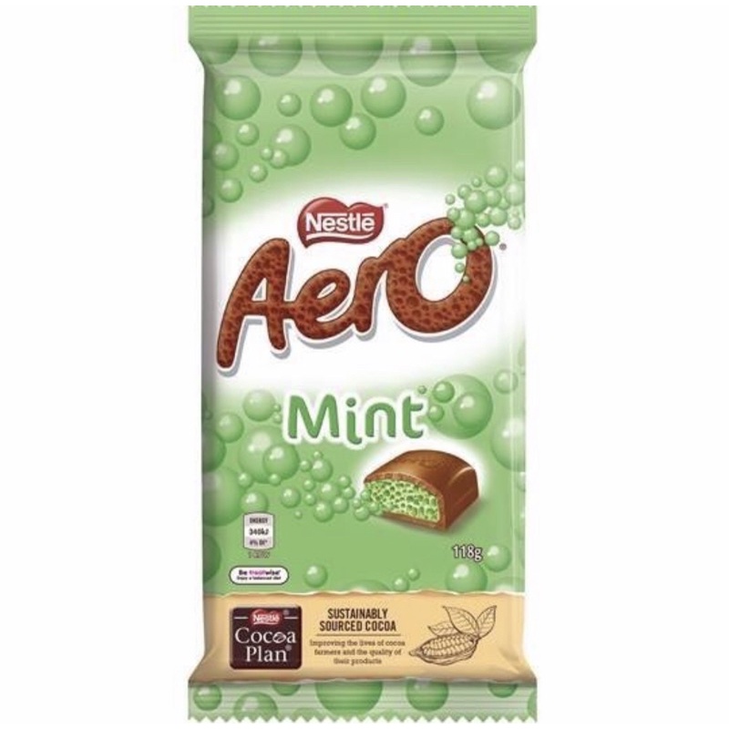 

Nestle Aero Mint Chocolate Bar 118g Australia