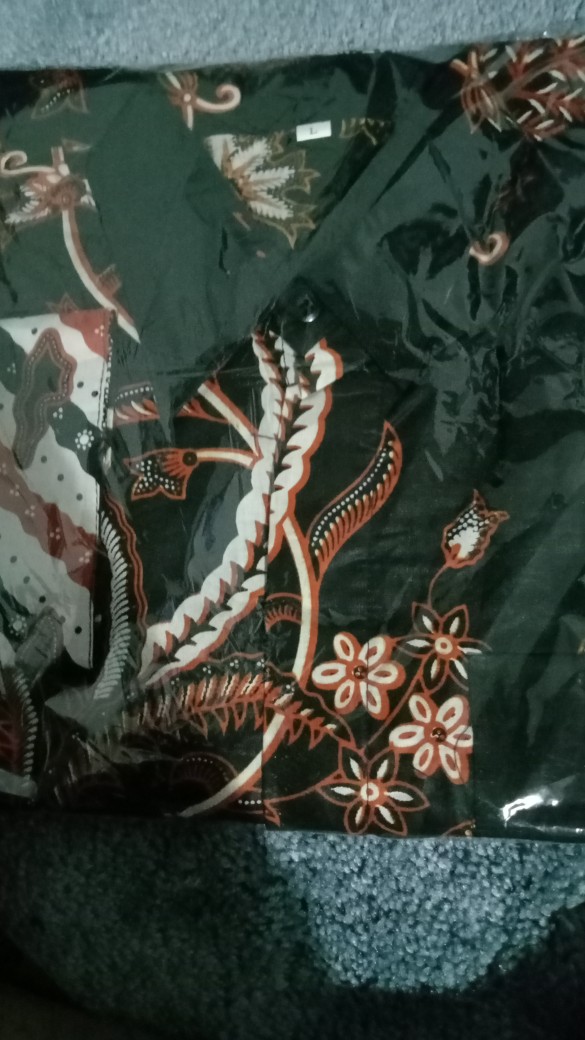 Kemeja Batik Pria Lengan Panjang Size M L Xl Xxl  Bswart Batik Hrb026 Kenongo Hem Panjang Padi