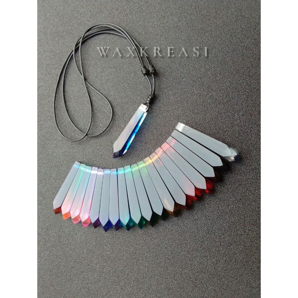 Kalung Pria Wanita Viral Handmade Resin Black Blue Green Red Royal Elegant
